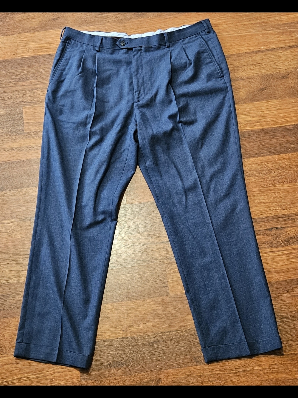 ROUNDTREE & YORKE mens travel smart dress pants SIZE 42x30 COLOR BLUE CP20